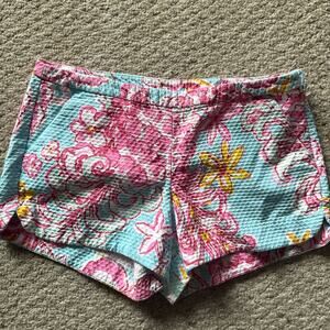 Lilly Pulitzer Adie Shorts Breakwater Blue Lolita Women's Size 6 Shorties Floral